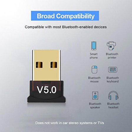 Mini V5.0 USB Bluetooth Dongle 5.0 Bluetooth Adaptör [tak Çalıştır]
